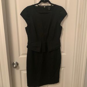J. Crew Factory Black Wool Peplum Dress Size 10